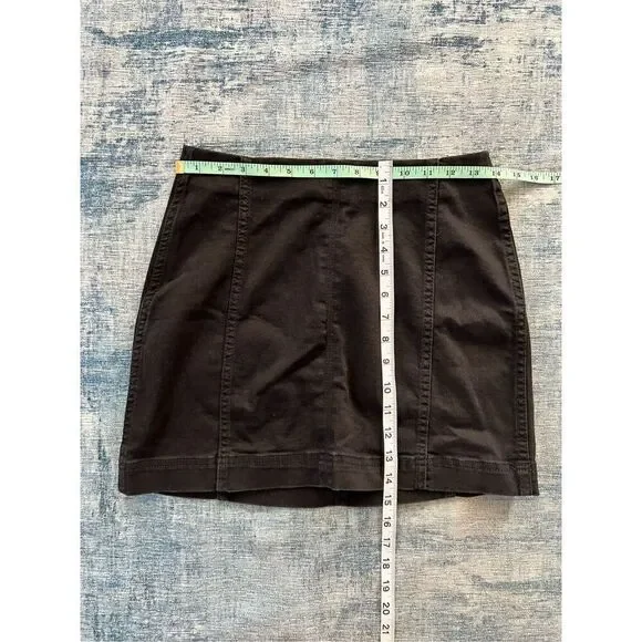 Wild Fable Black Zippered Back Denim Mini Skirt Size 4 - Picture 6 of 6